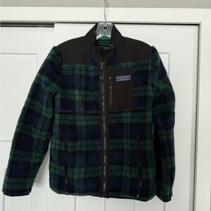 Vineyard Vines Boys’ Green and Black Fleece Jacket-size L